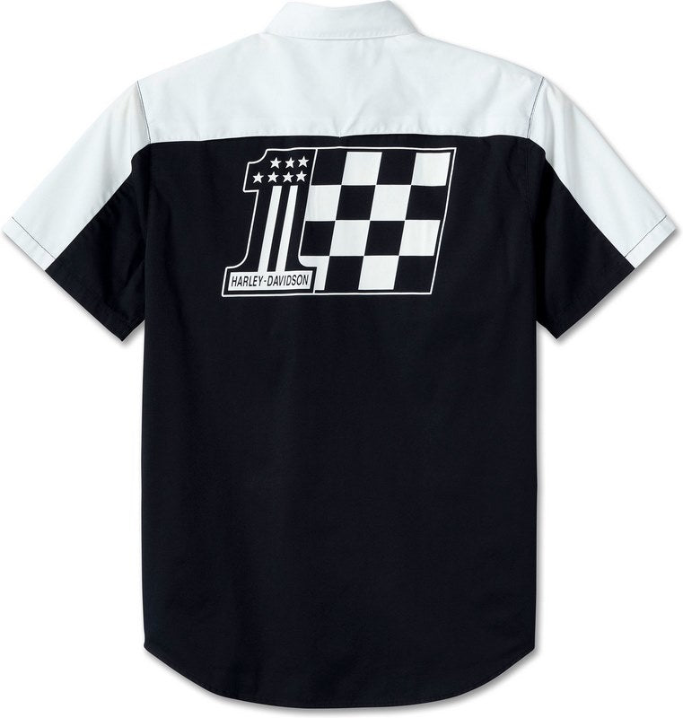 Harley-Davidson Shirt-Woven  Colorblock-Design-Bright White | 96090-24VM