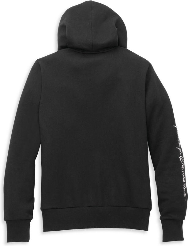 Harley-Davidson Script Font Zip Front Hoodie For Women  Black Beauty | 96091-22VW
