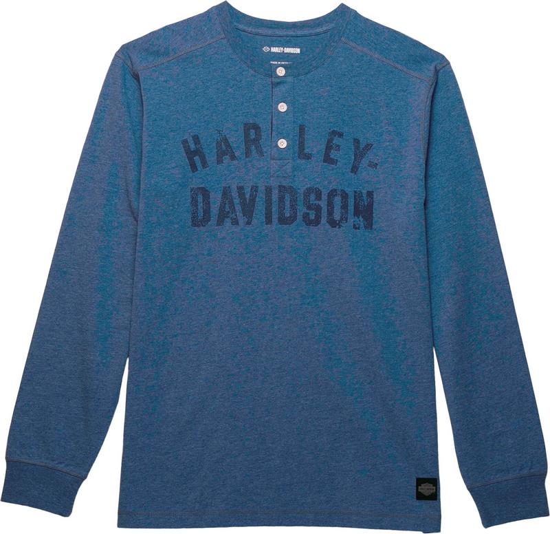 Harley-Davidson Henley-Knit  Gray Blue Heather | 96091-23VM