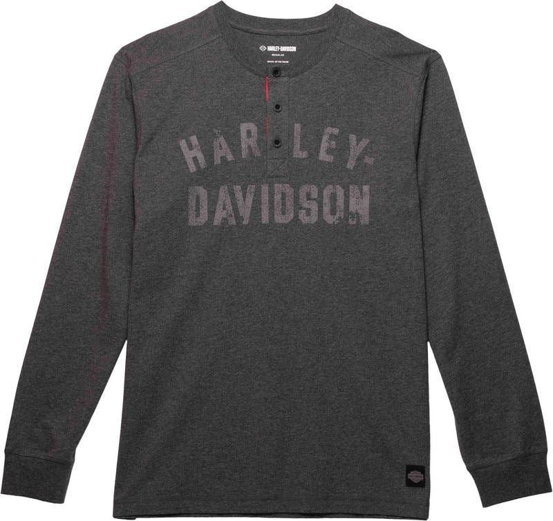 Harley-Davidson Men'S Staple Henley  Heather Charcoal | 96092-23VM