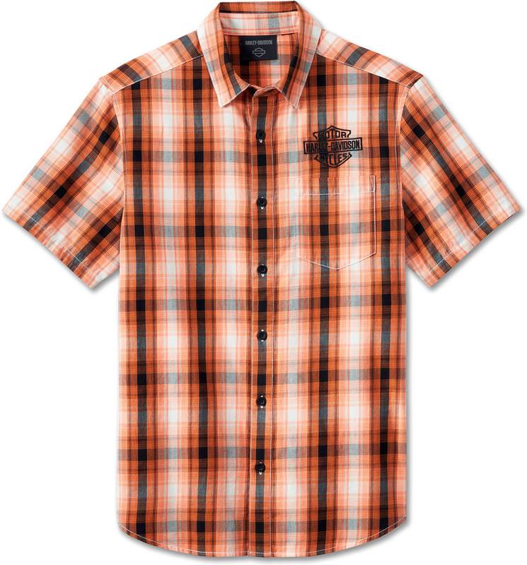 Harley-Davidson Shirt-Woven  Orange Plaid | 96092-24VM
