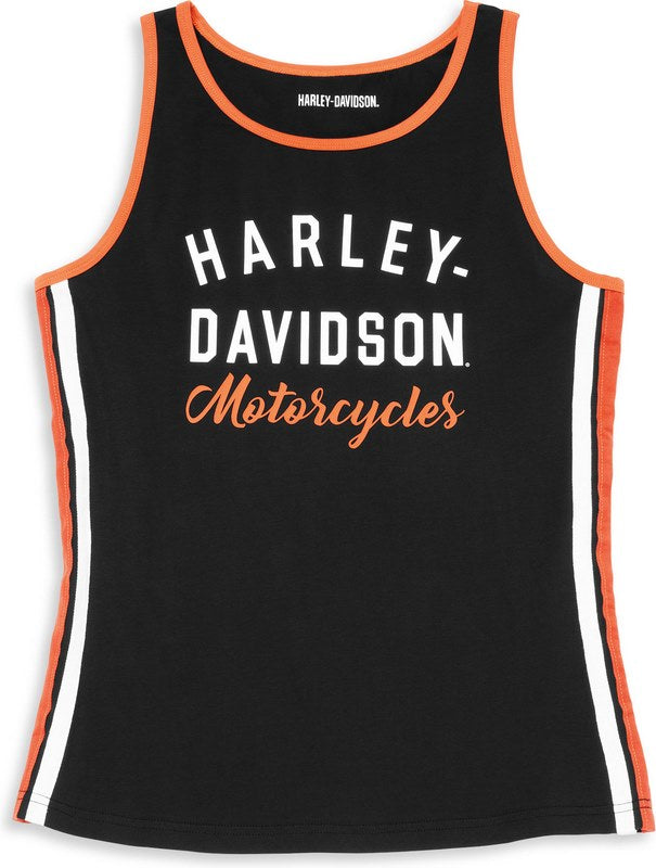 Harley-Davidson Women'S Iconic Side Stripe Tank  Black Beauty | 96098-22VW
