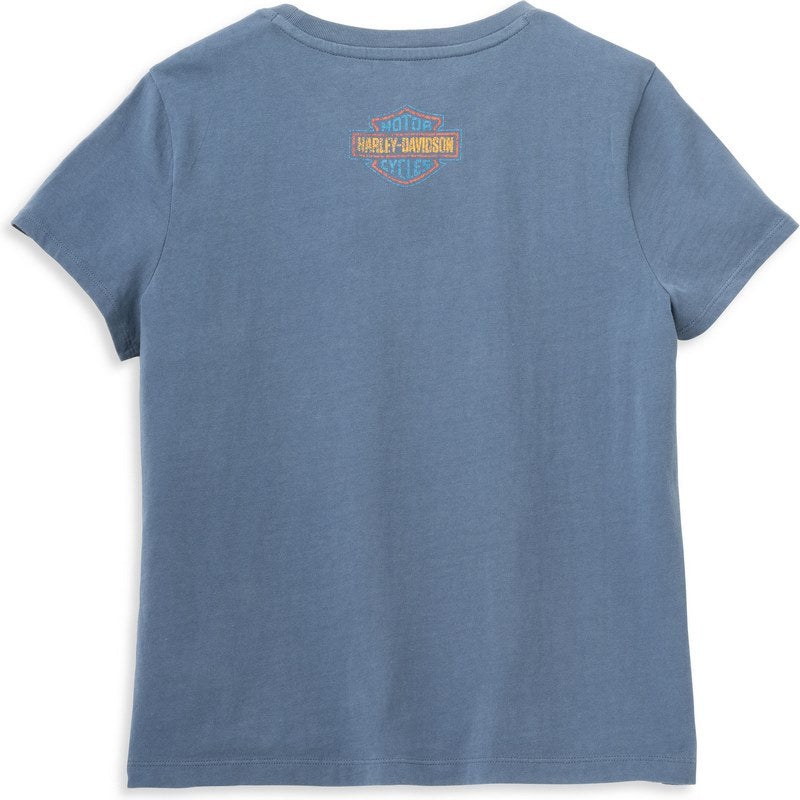 Harley-Davidson Racer Font Graphic Tee For Women  Bering Sea | 96112-22VW