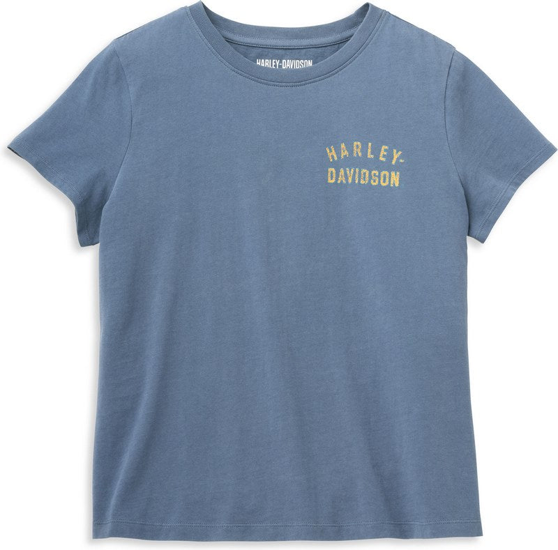 Harley-Davidson Racer Font Graphic Tee For Women  Bering Sea | 96112-22VW