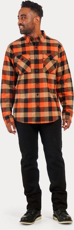 Harley-Davidson Men'S Essence Shirt  Orange Plaid | 96119-23VM