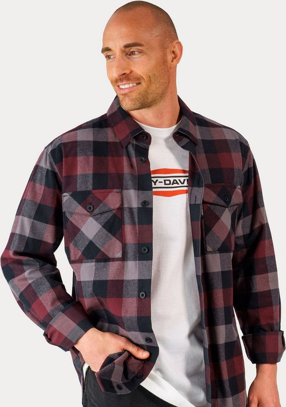 Harley-Davidson Men'S Essence Shirt  Red Checkered | 96120-23VM