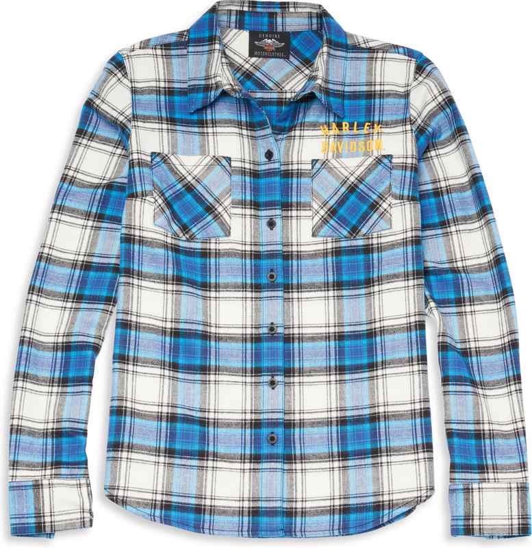 Harley-Davidson Racer Font Plaid Flannel Shirt For Women  Plaid | 96124-22VW