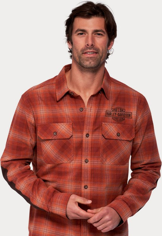 Harley-Davidson Shirt-Woven  Orange Plaid | 96124-23VM