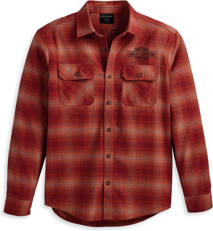 Harley-Davidson Shirt-Woven  Orange Plaid | 96124-23VM