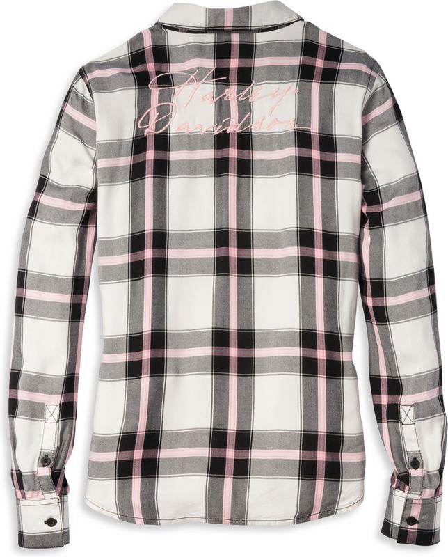 Harley-Davidson Script Font Plaid Shirt For Women  Plaid | 96125-22VW