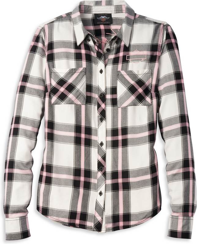 Harley-Davidson Script Font Plaid Shirt For Women  Plaid | 96125-22VW