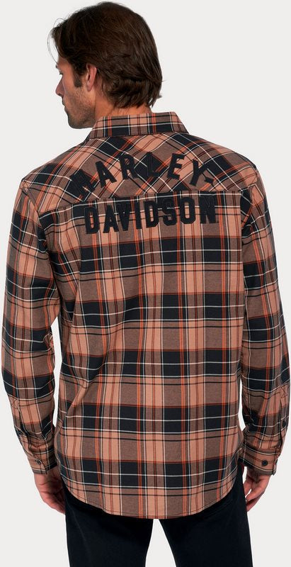 Harley-Davidson Shirt-Woven  Khaki Plaid | 96125-23VM