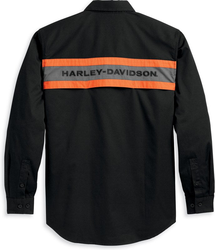 Harley-Davidson Shirt-Woven  Colorblock-Design-Black Beauty | 96127-23VM