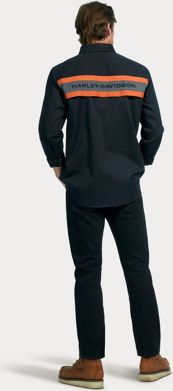 Harley-Davidson Shirt-Woven  Colorblock-Design-Black Beauty | 96127-23VM