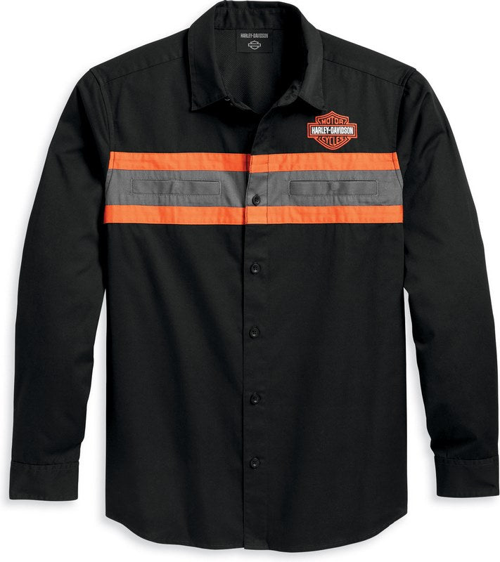 Harley-Davidson Shirt-Woven  Colorblock-Design-Black Beauty | 96127-23VM