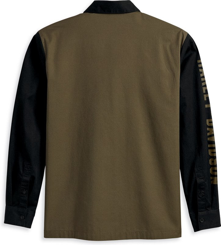 Harley-Davidson Shirt-Woven  Colorblock-Design-Grape Leaf | 96136-23VM