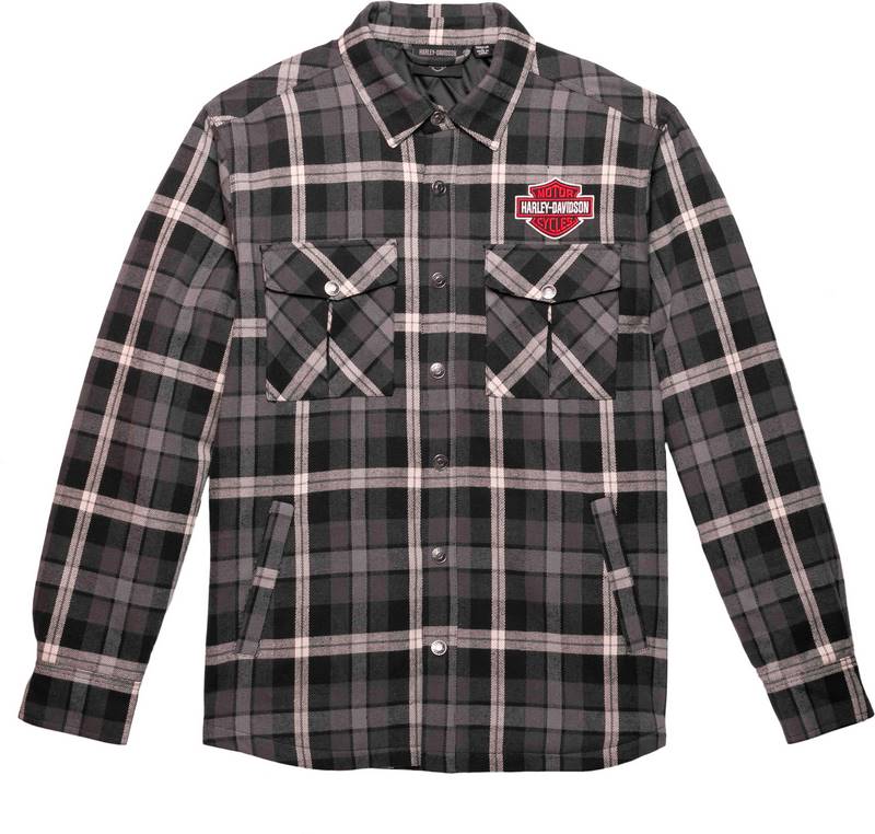 Harley-Davidson Milwaukee Men'S Flannel Shirt  Black Plaid | 96137-23VM