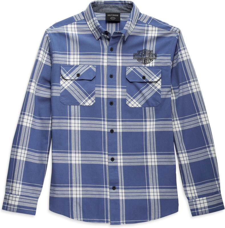 Harley-Davidson Shirt-Woven  Blue Plaid | 96146-23VM