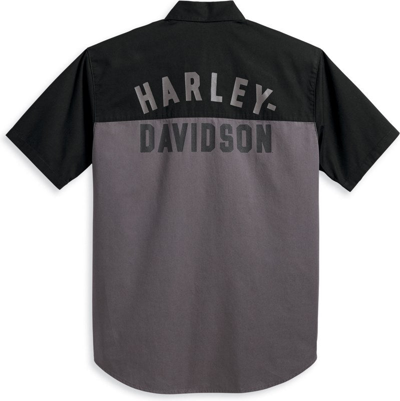 Harley-Davidson Shirt-Woven  Colorblock-Design-Blackened Pearl | 96152-23VM
