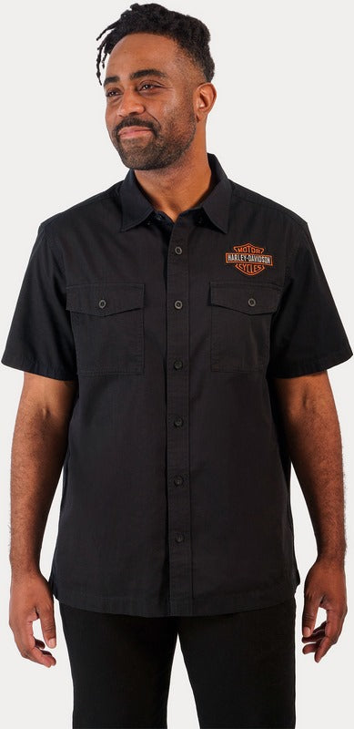 Harley-Davidson Bar & Shield Short Sleeve Shirt For Men  Black Beauty | 96154-23VM
