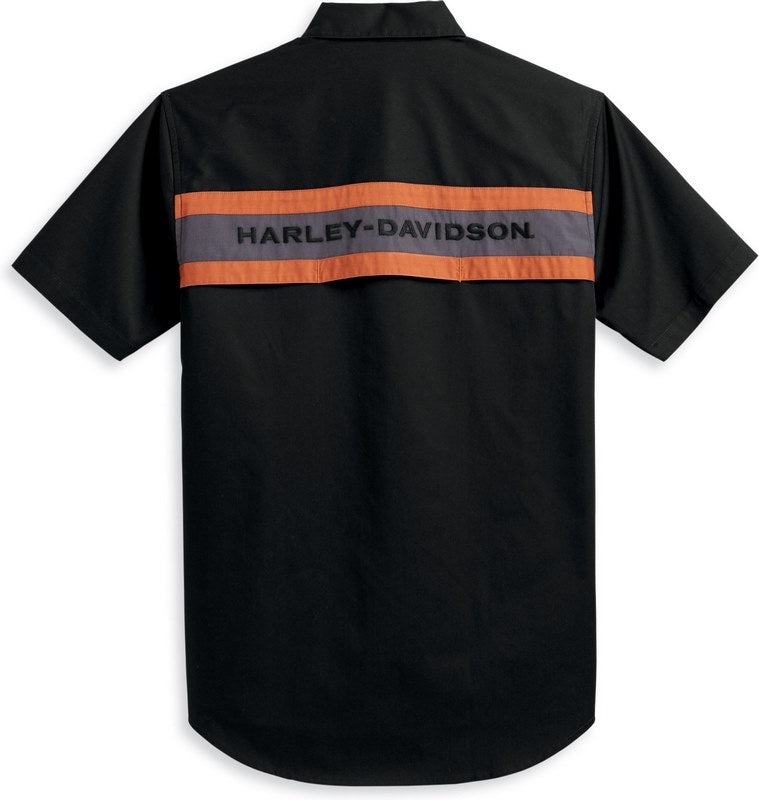 Harley-Davidson Shirt-Woven  Colorblock-Design-Black Beauty | 96157-23VM