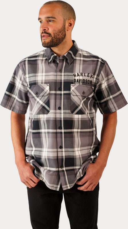 Harley-Davidson Men'S Staple Plaid Shirt  Natural Plaid | 96159-23VM