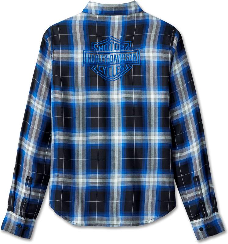 Harley-Davidson Shirt-Woven  Yarn Dyed Plaid-Black Beauty | 96161-24VW