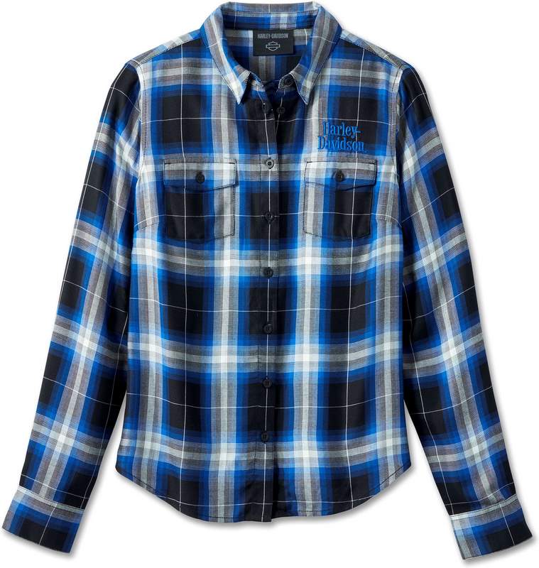 Harley-Davidson Shirt-Woven  Yarn Dyed Plaid-Black Beauty | 96161-24VW
