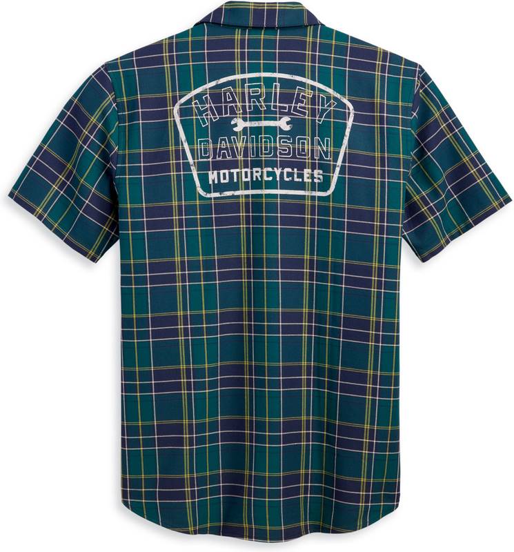 Harley-Davidson Shirt-Woven  Teal Plaid | 96166-23VM