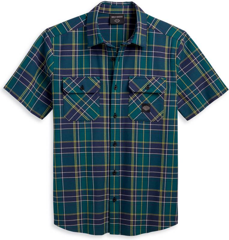 Harley-Davidson Shirt-Woven  Teal Plaid | 96166-23VM