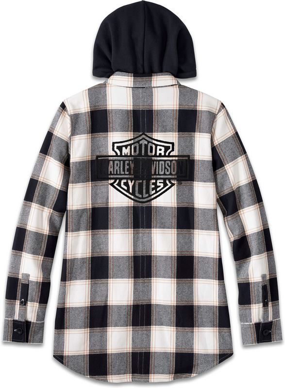 Harley-Davidson Shirt Jacket-Woven  Yarn Dyed Plaid-Black Beauty | 96166-24VW