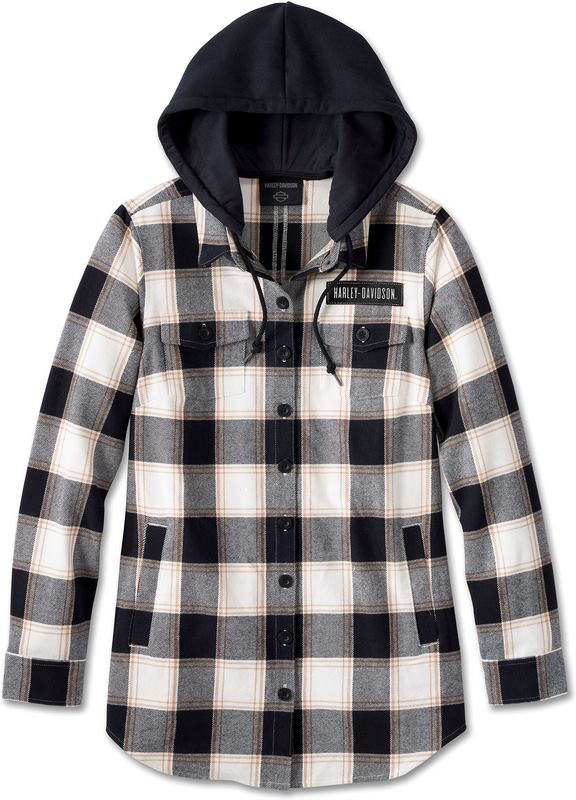 Harley-Davidson Shirt Jacket-Woven  Yarn Dyed Plaid-Black Beauty | 96166-24VW