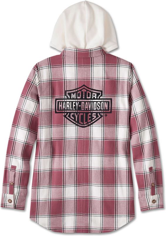 Harley-Davidson Shirt Jacket-Woven  Yarn Dyed Plaid-Crushed Berry | 96167-24VW