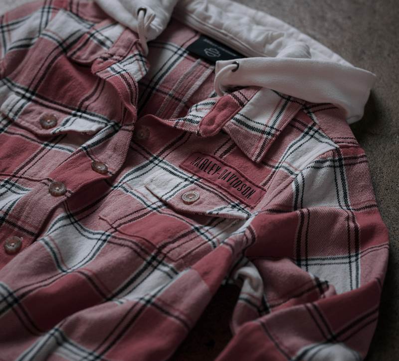 Harley-Davidson Shirt Jacket-Woven  Yarn Dyed Plaid-Crushed Berry | 96167-24VW