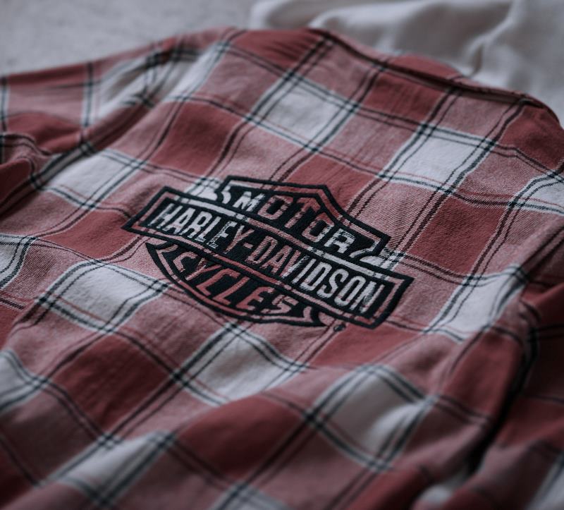 Harley-Davidson Shirt Jacket-Woven  Yarn Dyed Plaid-Crushed Berry | 96167-24VW