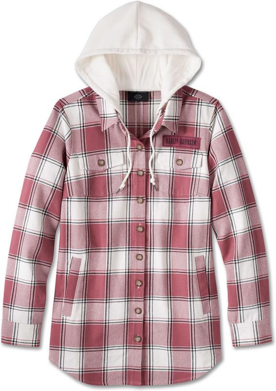 Harley-Davidson Shirt Jacket-Woven  Yarn Dyed Plaid-Crushed Berry | 96167-24VW