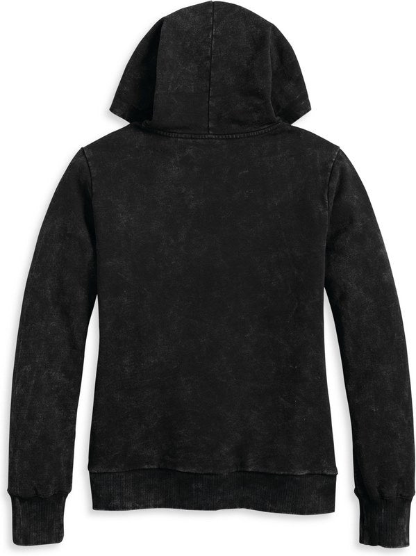 Harley-Davidson Women'S Custom Vintage Wash Pullover Hoodie  Black Beauty | 96181-23VW