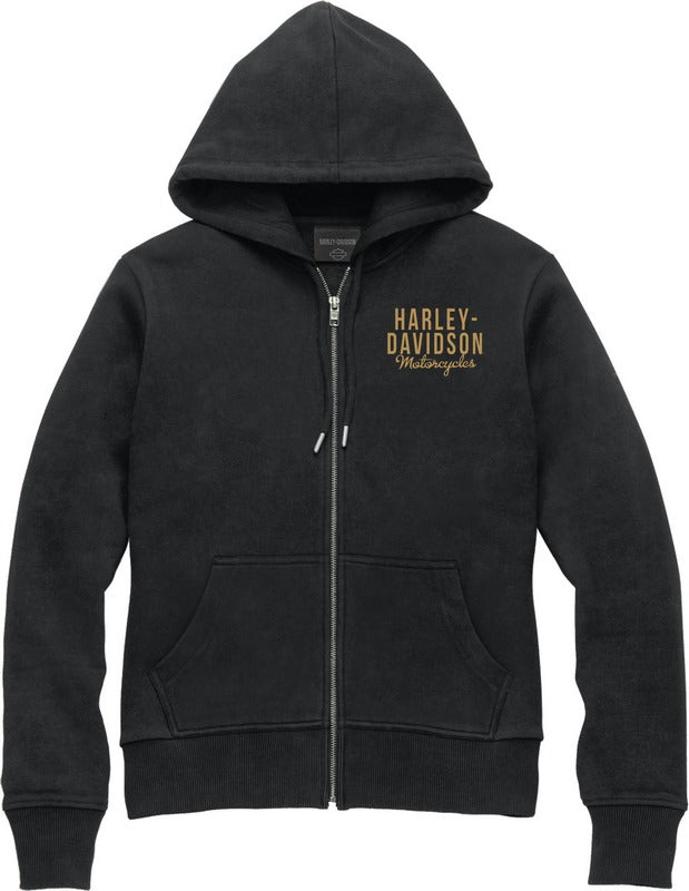 Harley-Davidson Women'S Special Zip Front Hoodie  Black Beauty Heather | 96185-23VW