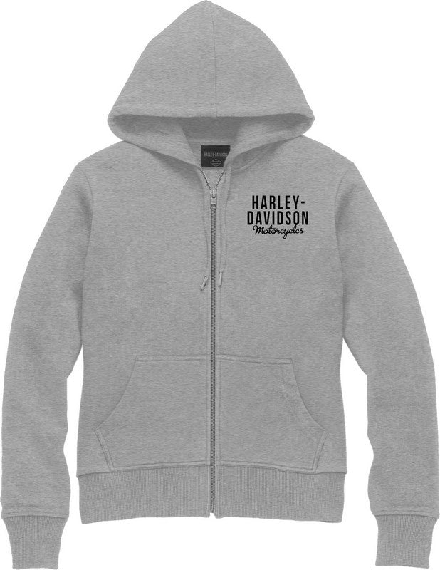 Harley-Davidson Women'S Special Zip Front Hoodie  Light Grey Heather | 96186-23VW