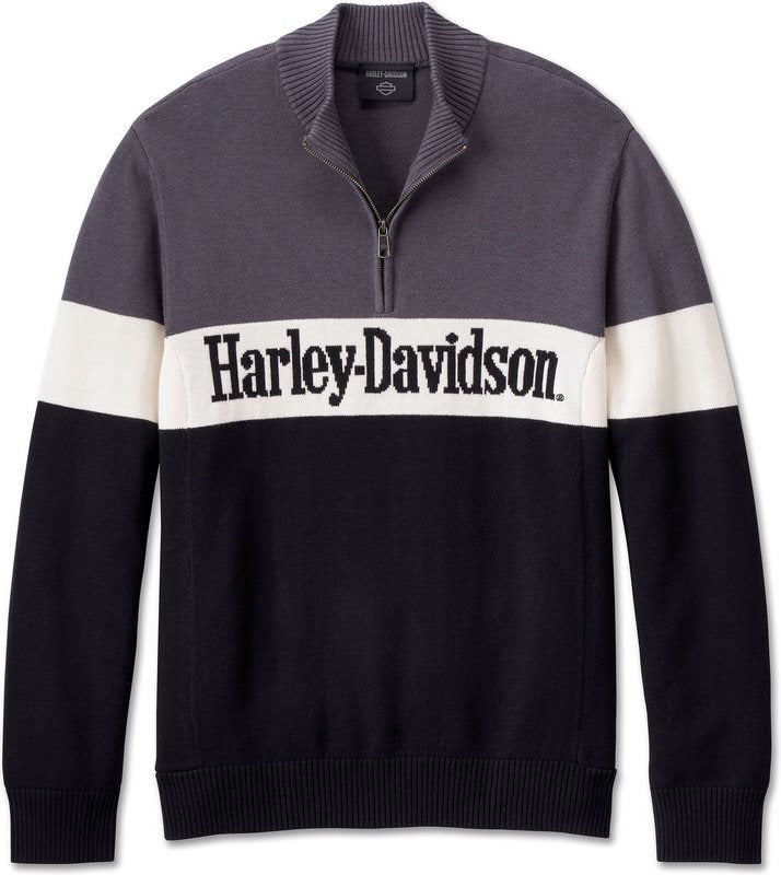 Harley-Davidson Sweater-Knit  Colorblock-Design-Black Beauty | 96189-24VM
