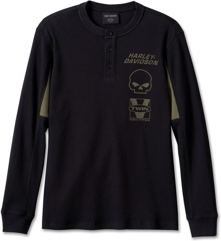 Harley-Davidson Henley-Knit  Black Beauty | 96203-24VM