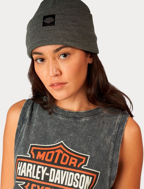 Harley-Davidson Women'S Chrome Warrior Vintage Wash Muscle Tank  Blackened Pearl | 96209-23VW