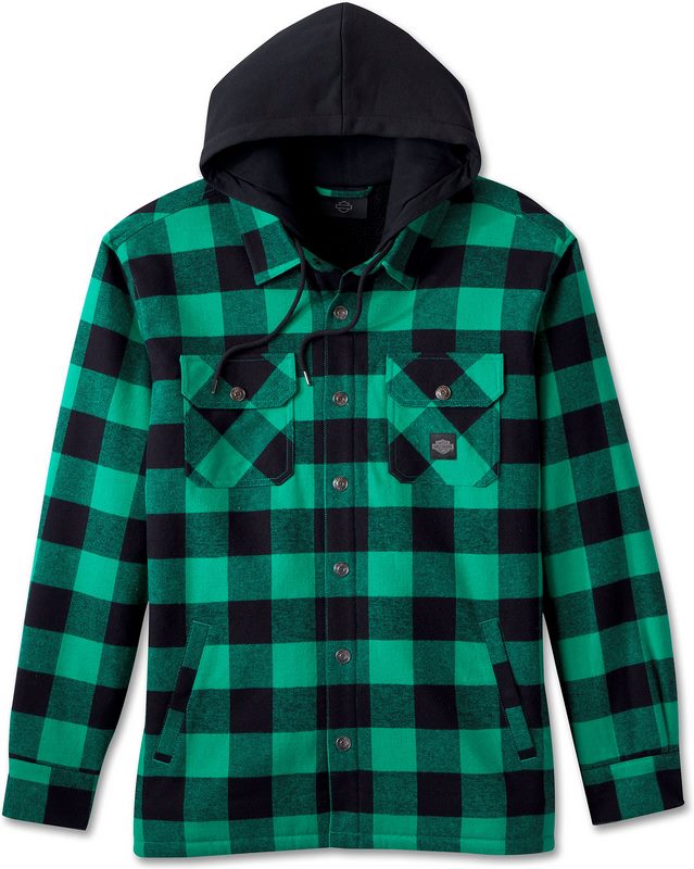 Harley-Davidson Shirt Jacket-Woven  Green Plaid | 96214-24VM