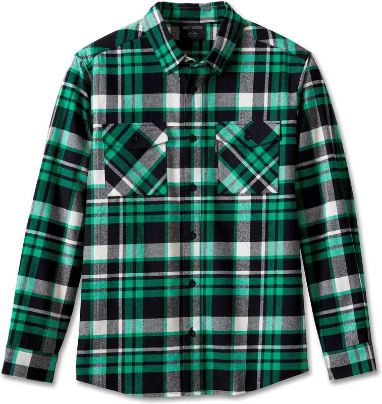 Harley-Davidson Shirt-Woven  Green Plaid | 96218-24VM