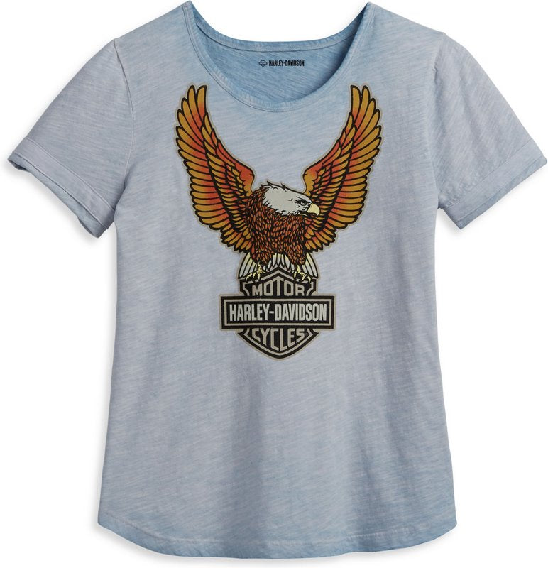 Harley-Davidson Women'S Hometown Scoop Neck Tee  Celestial Blue | 96219-23VW