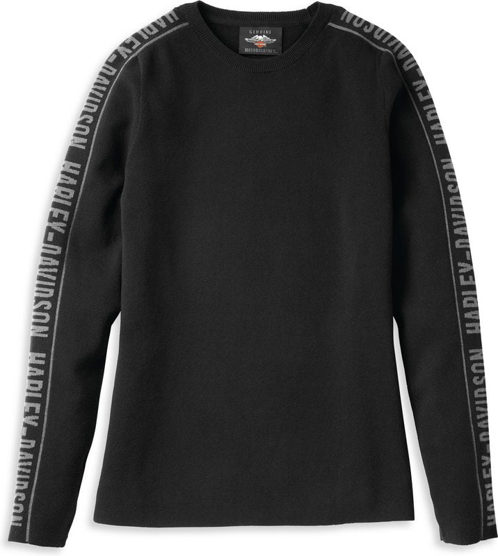 Harley-Davidson Jacquard Sleeve Sweater For Women  Black Beauty | 96220-22VW