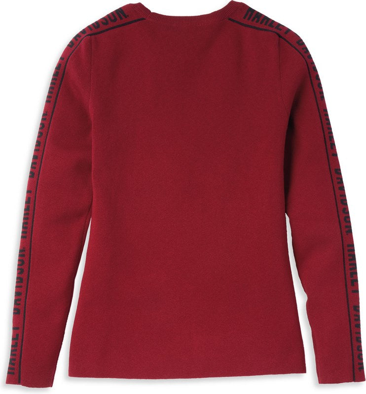 Harley-Davidson Jacquard Sleeve Sweater For Women  Cabernet | 96221-22VW