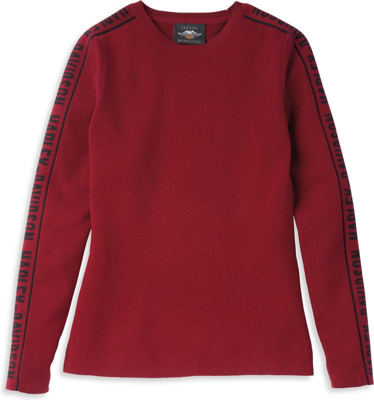 Harley-Davidson Jacquard Sleeve Sweater For Women  Cabernet | 96221-22VW