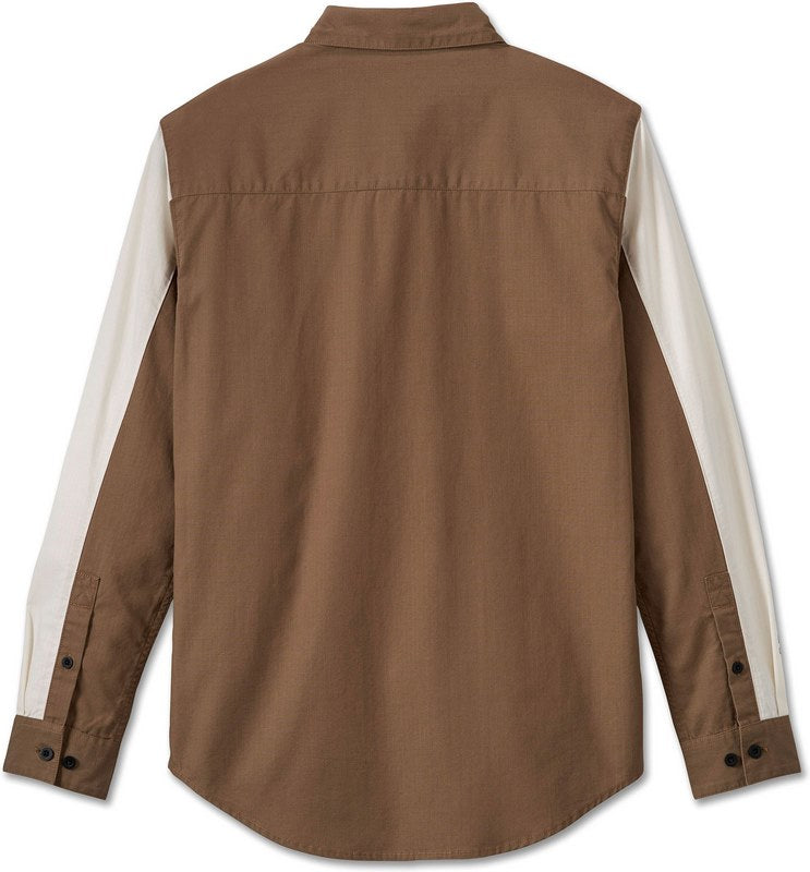 Harley-Davidson Shirt-Woven  Colorblock-Design-Stone Grey | 96225-24VM