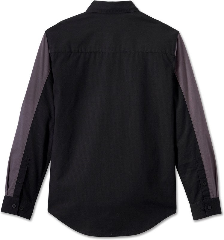 Harley-Davidson Shirt-Woven  Colorblock-Design-Black Beauty | 96226-24VM